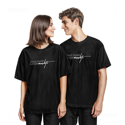 DeadInsideButStillMashti Couple T Shirt 05 Black