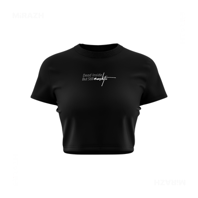 DeadInsideButStillMashti Fitted Crop Top 01 Black