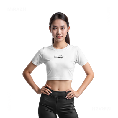 DeadInsideButStillMashti Fitted Crop Top 03 White