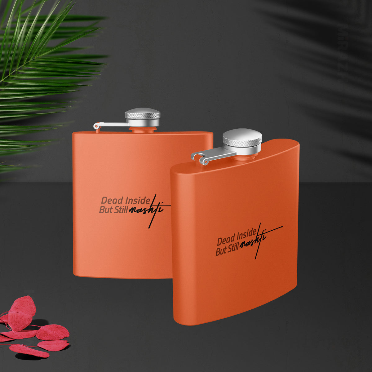 DeadInsideButStillMashti Hip Flasks 02 Orange