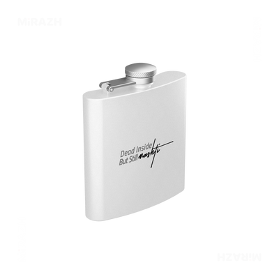 DeadInsideButStillMashti Hip Flasks 03 White