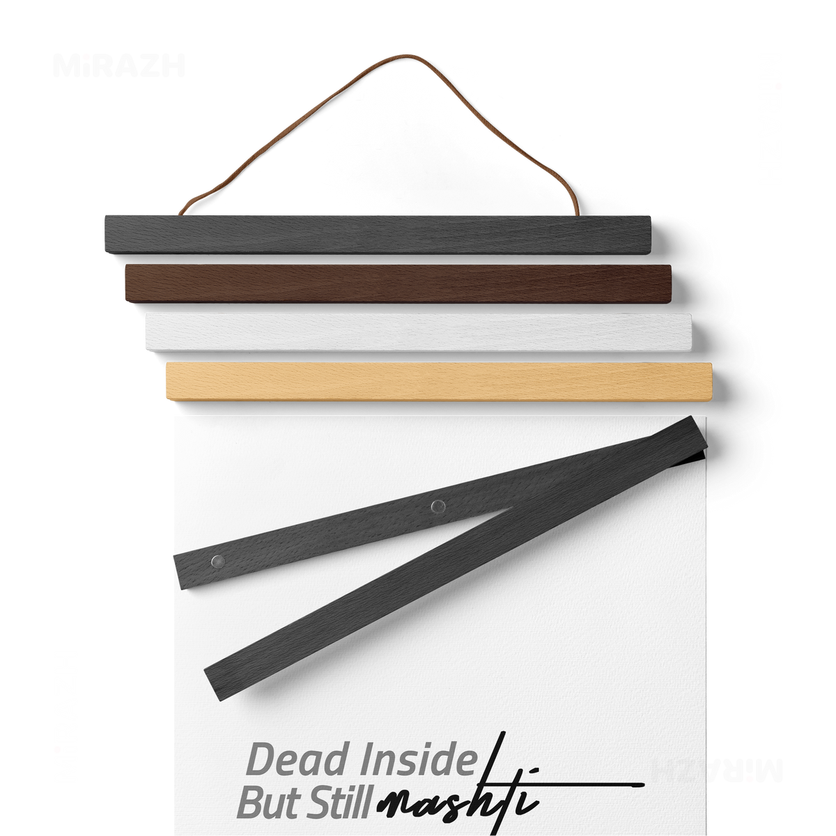 DeadInsideButStillMashti Magnetic Hanger Poster 02 Black Wood