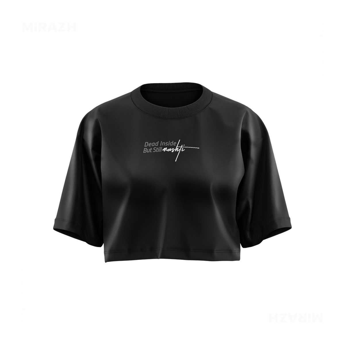 DeadInsideButStillMashti Over Sized Crop Top 01 Black