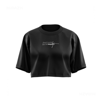 DeadInsideButStillMashti Over Sized Crop Top 01 Black