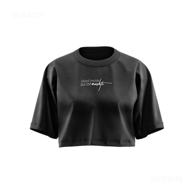 DeadInsideButStillMashti Over Sized Crop Top 01 Faded Black