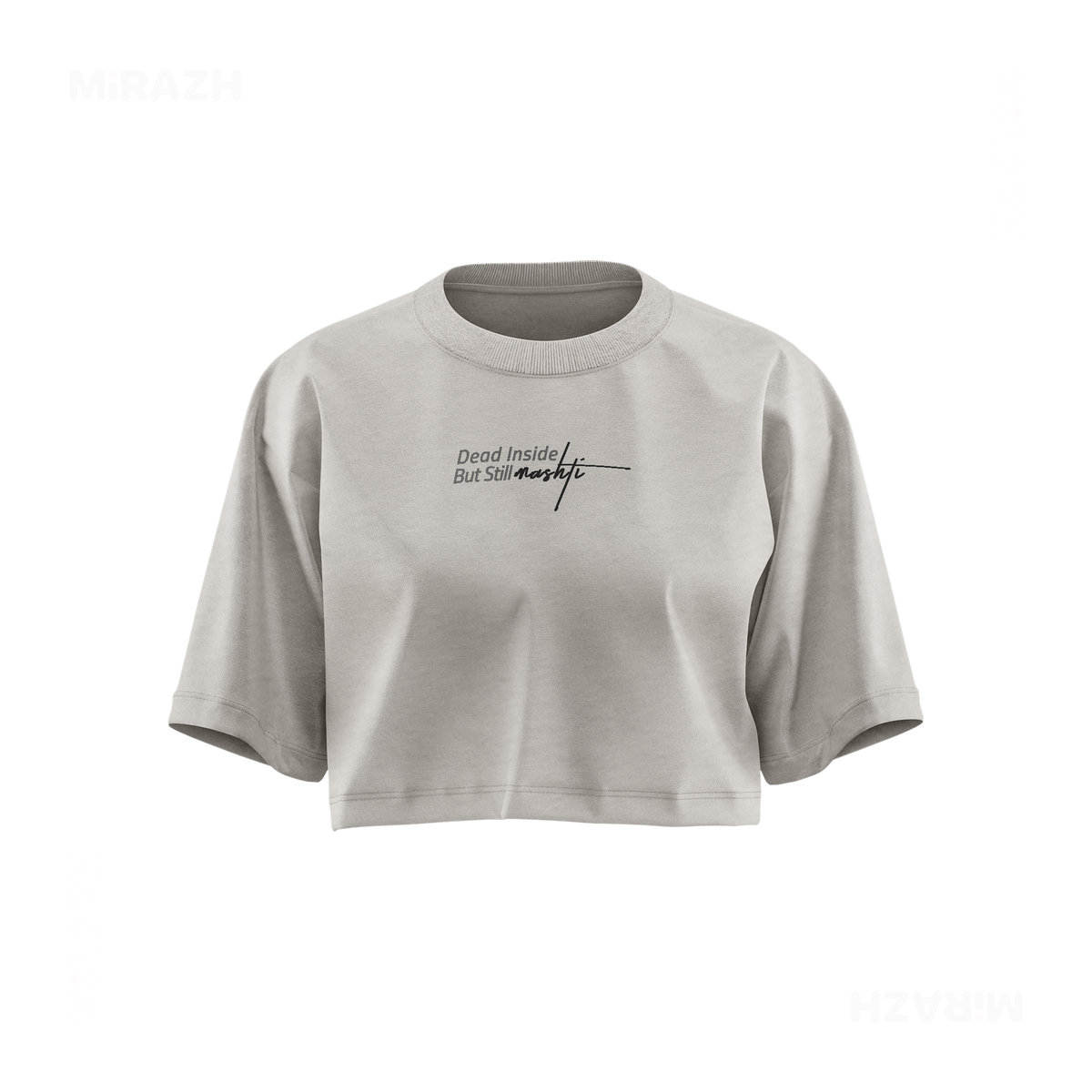 DeadInsideButStillMashti Over Sized Crop Top 01 Faded Bone