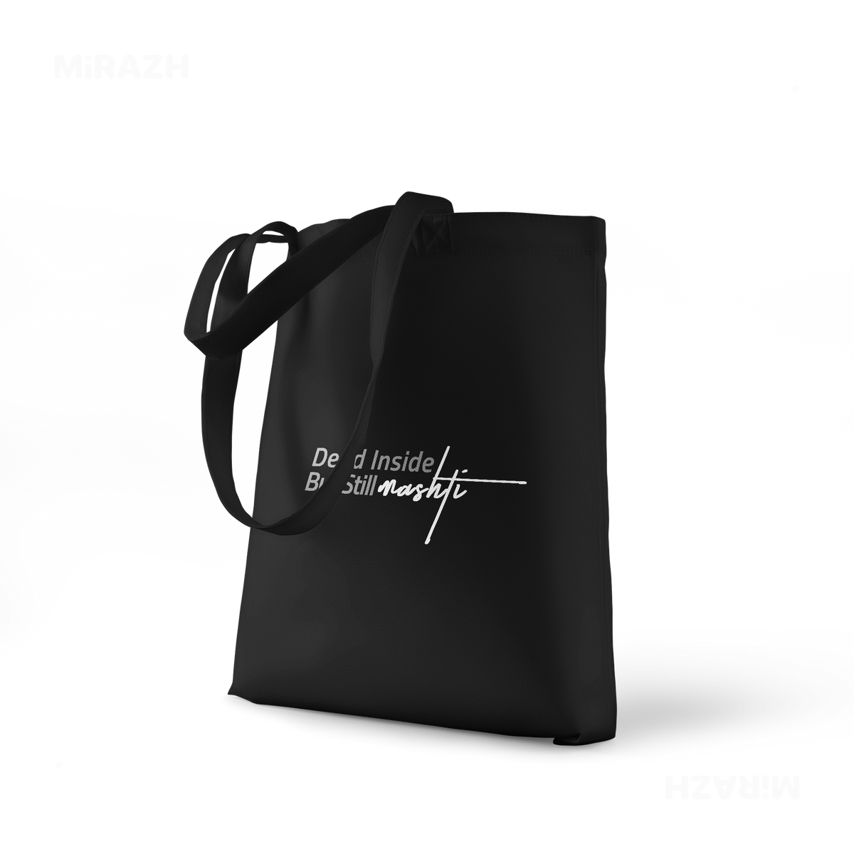 DeadInsideButStillMashti Tote Bags 01 Black