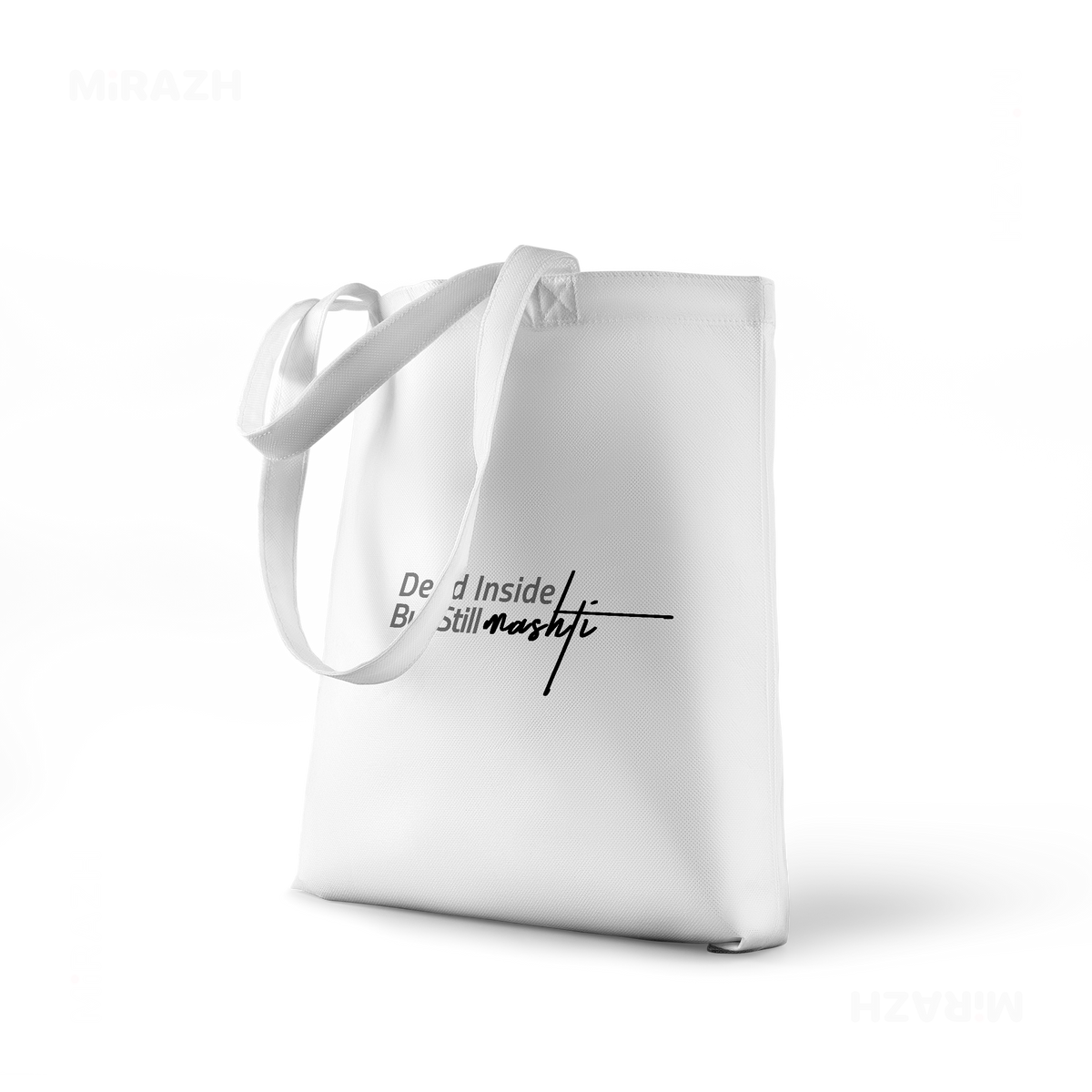 DeadInsideButStillMashti Tote Bags 01 White