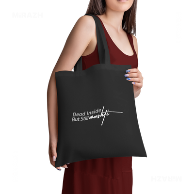 DeadInsideButStillMashti Tote Bags 02 Black