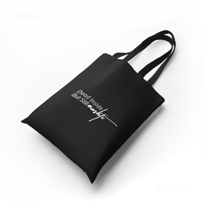 DeadInsideButStillMashti Tote Bags 04 Black