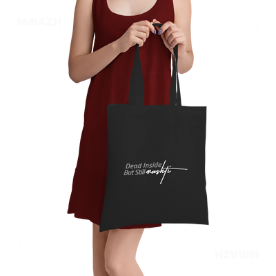 DeadInsideButStillMashti Tote Bags 05 Black