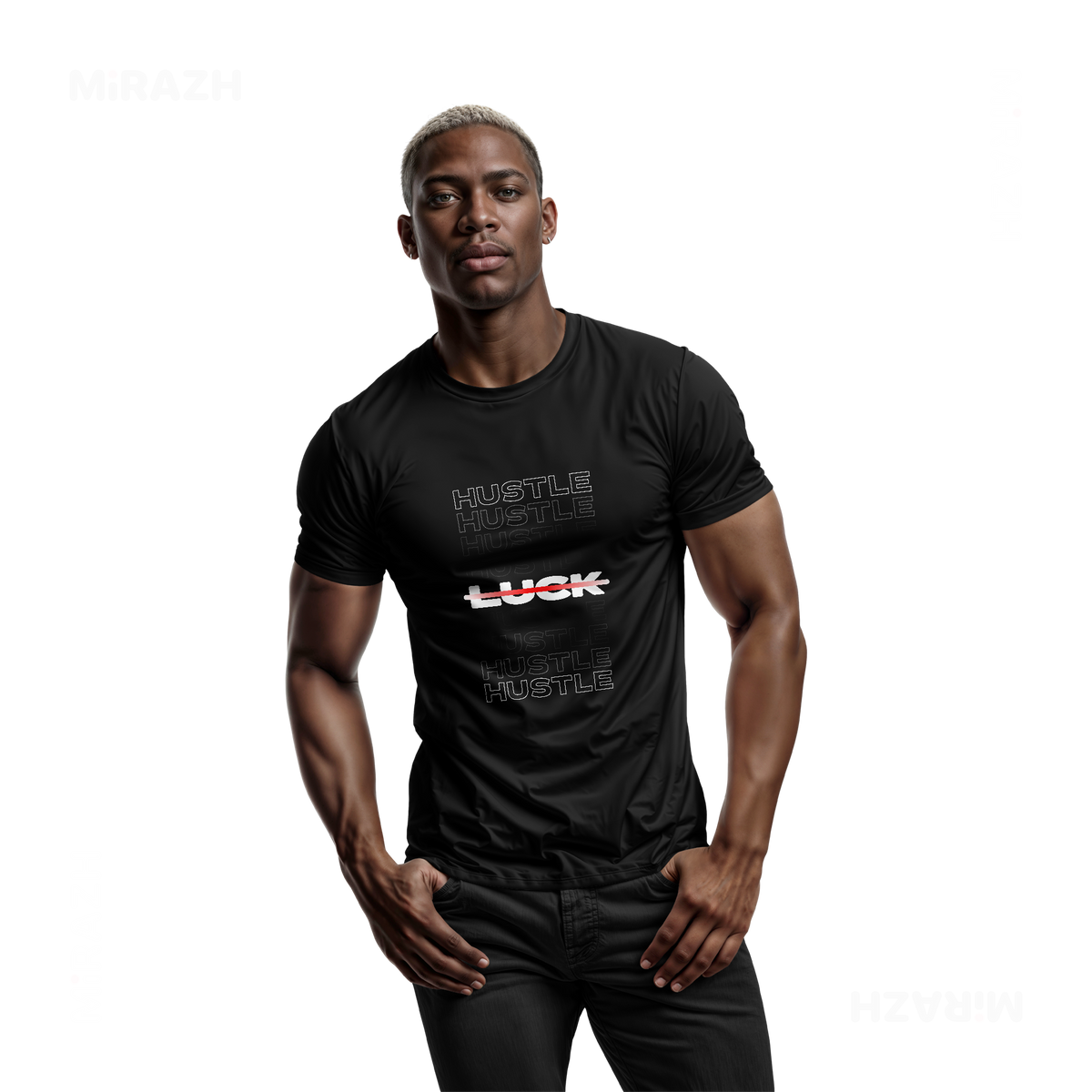 HustleOverLuck Adult T Shirt 02 Black