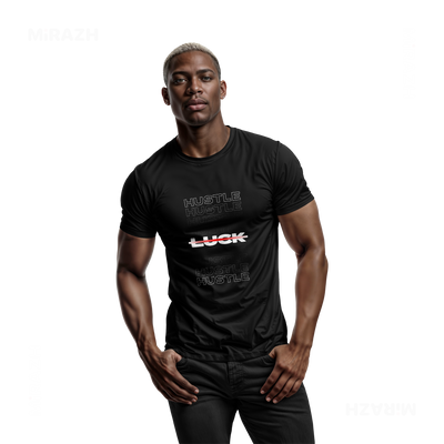 HustleOverLuck Adult T Shirt 02 Black