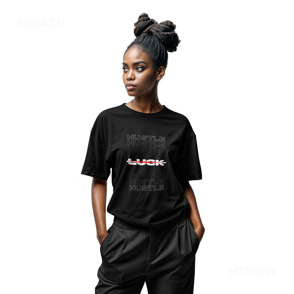 HustleOverLuck Adult T Shirt 04 Black