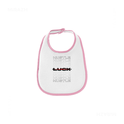 HustleOverLuck Baby Bibs 01 White Pink