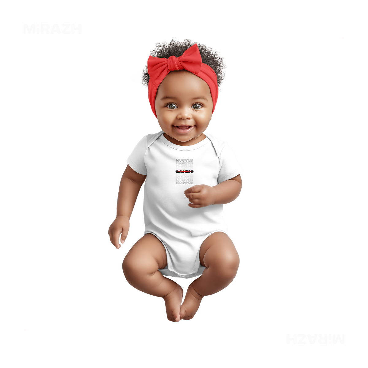 HustleOverLuck Baby Onesies 04 White