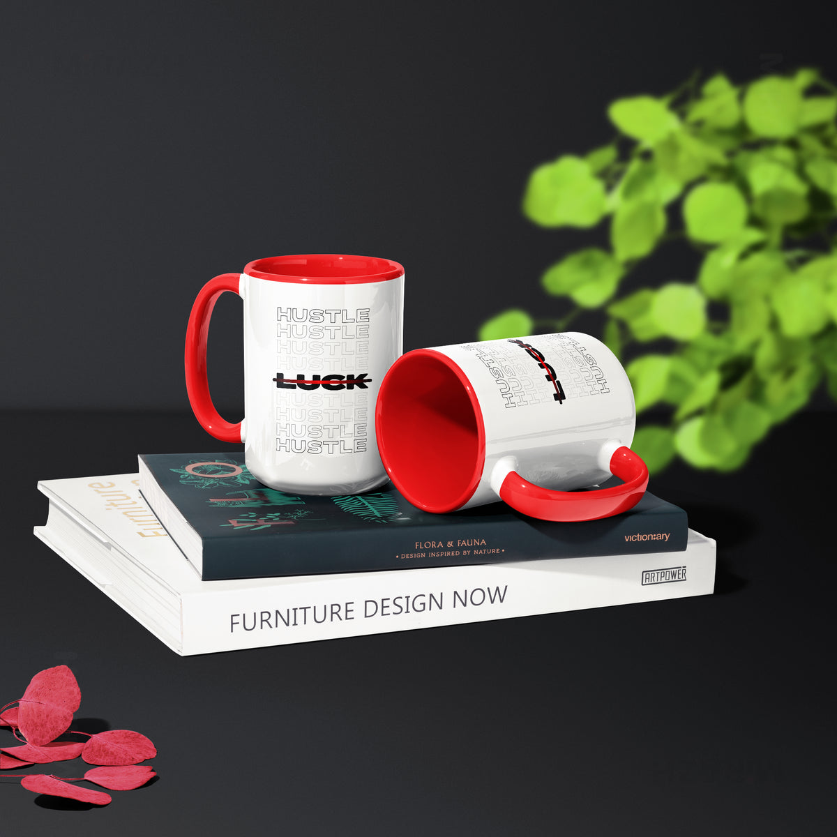 HustleOverLuck Ceramic Mug 02 White Red
