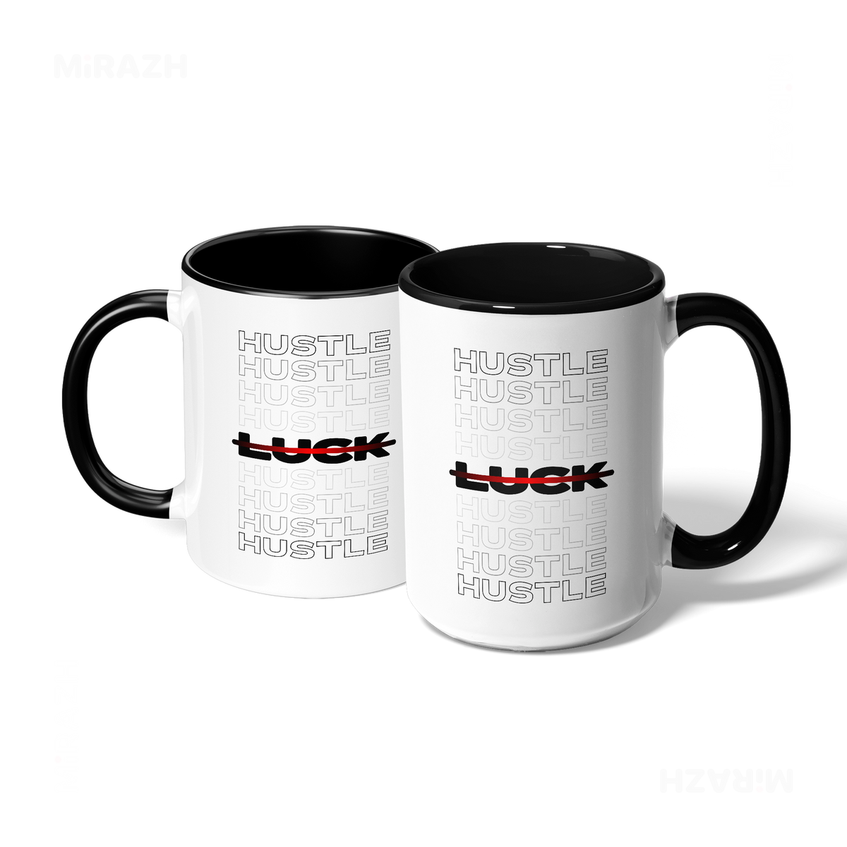 HustleOverLuck Ceramic Mug 07 White Black