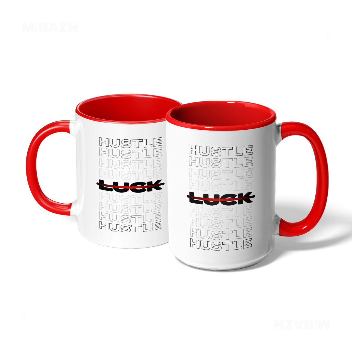HustleOverLuck Ceramic Mug 07 White Red