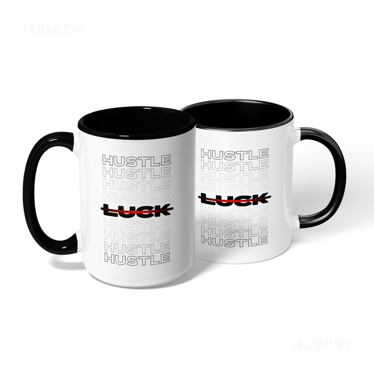 HustleOverLuck Ceramic Mug 08 White Black