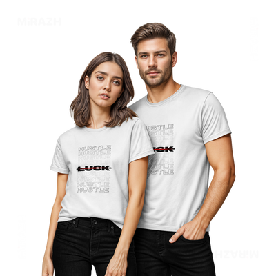 HustleOverLuck Couple T Shirt 02 White