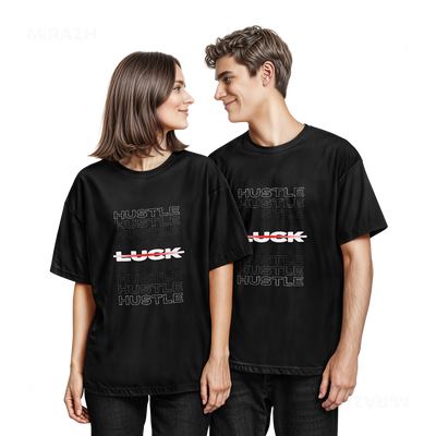 HustleOverLuck Couple T Shirt 05 Black