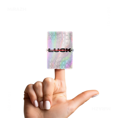 HustleOverLuck Die Cut Holographic Sticker 02