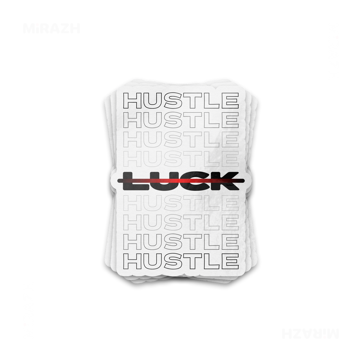 HustleOverLuck Die Cut Outdoor Sticker 01 White