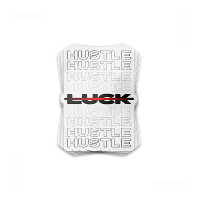 HustleOverLuck Die Cut Outdoor Sticker 01 White