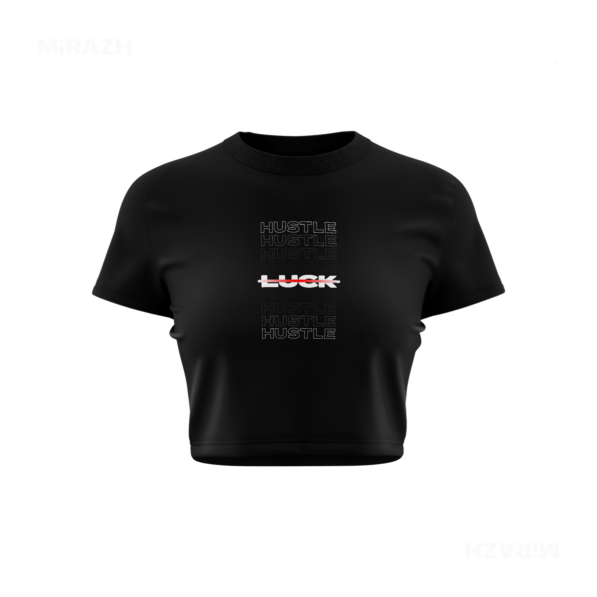 HustleOverLuck Fitted Crop Top 01 Black