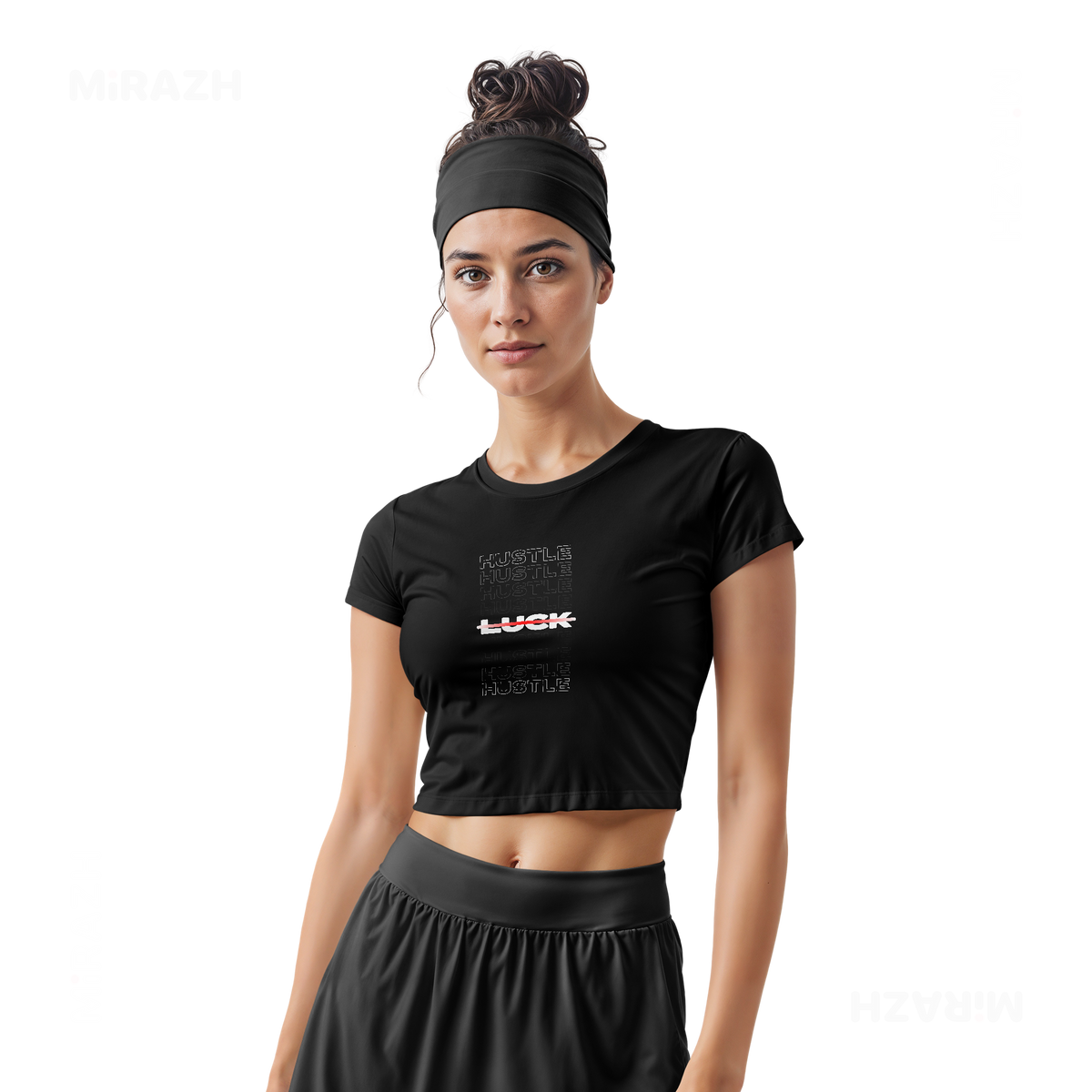 HustleOverLuck Fitted Crop Top 02 Black