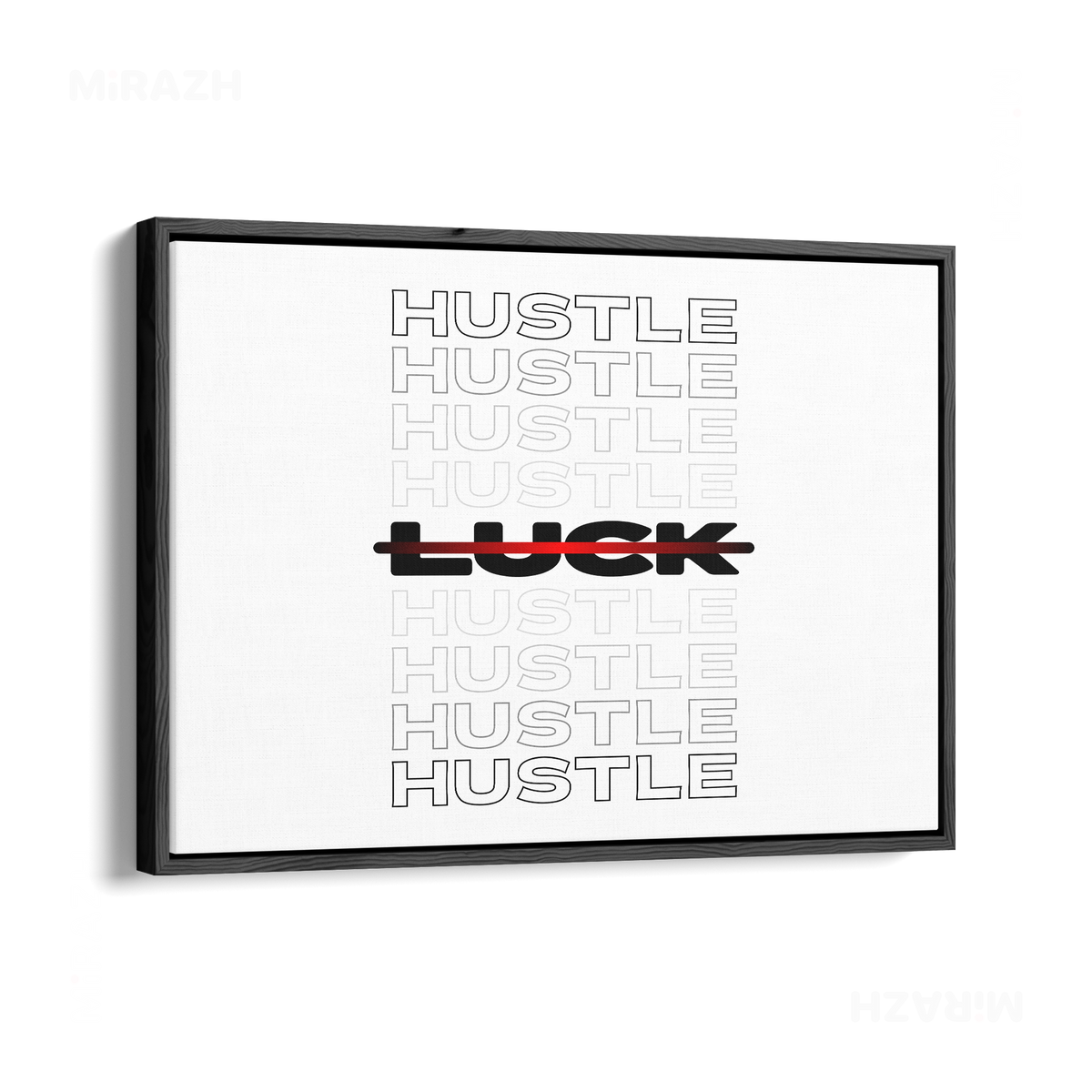 HustleOverLuck Framed Canvas 03 Black Wood