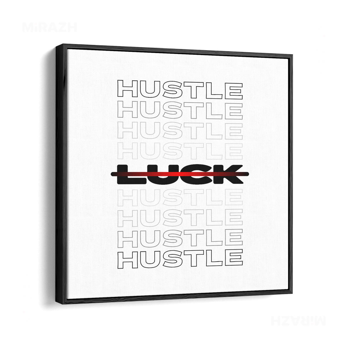 HustleOverLuck Framed Canvas 04 Black Wood