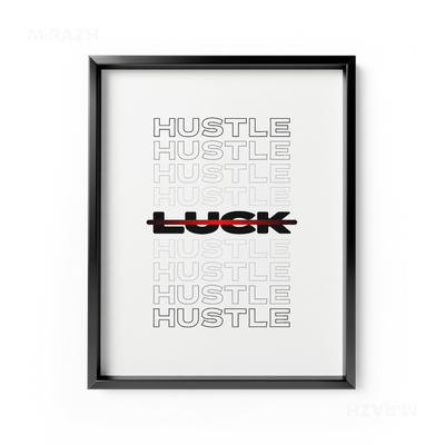 HustleOverLuck Framed Poster 01 Black Aluminum