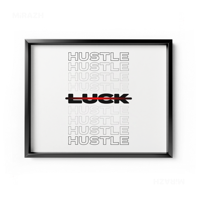 HustleOverLuck Framed Poster 03 Black Aluminum