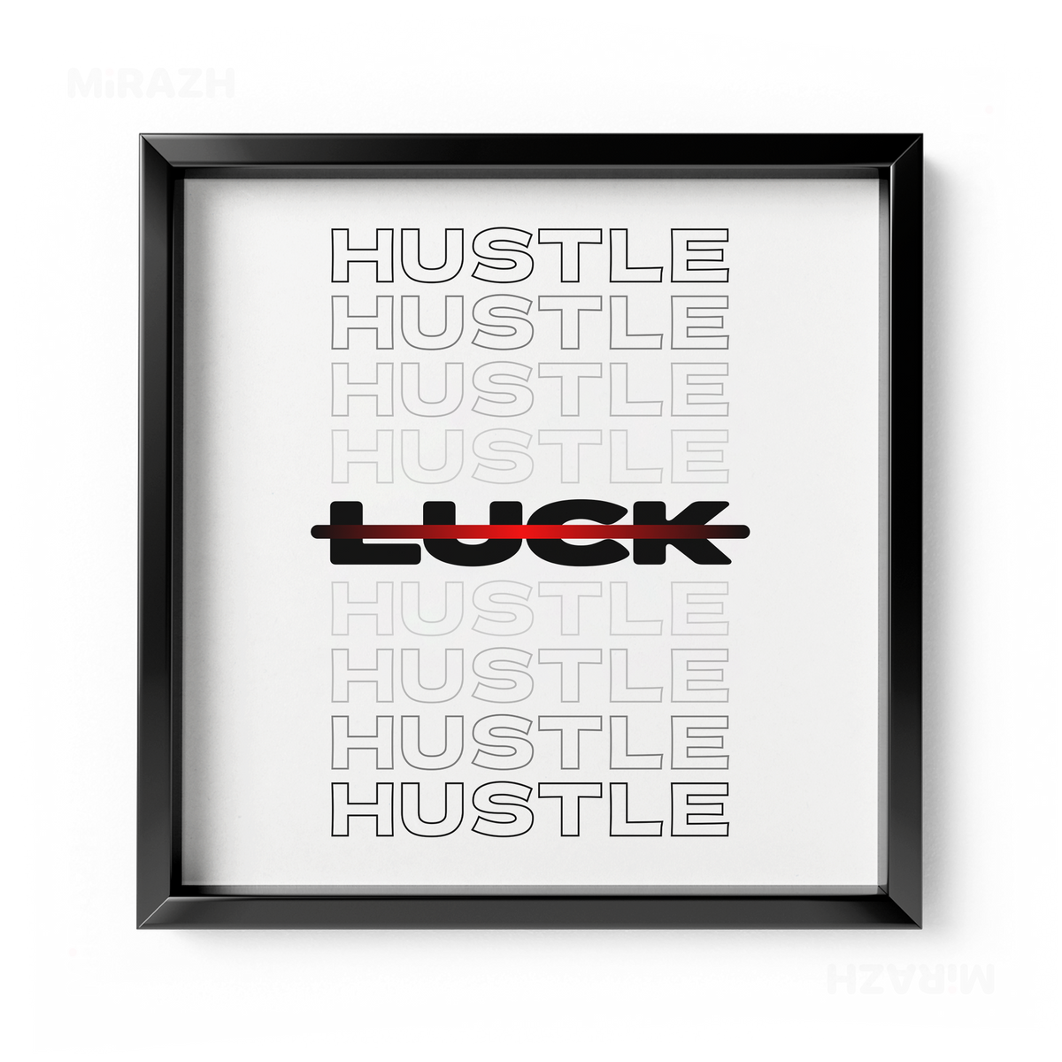HustleOverLuck Framed Poster 04 Black Aluminum
