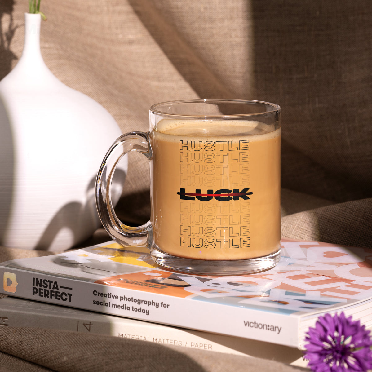 HustleOverLuck Glass Mug 02