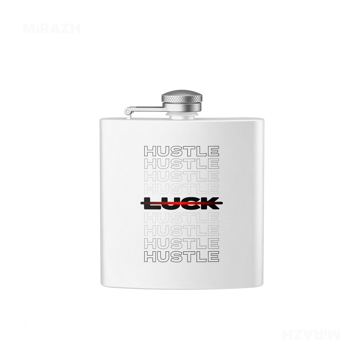 HustleOverLuck Hip Flasks 01 White