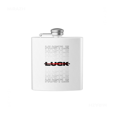 HustleOverLuck Hip Flasks 01 White