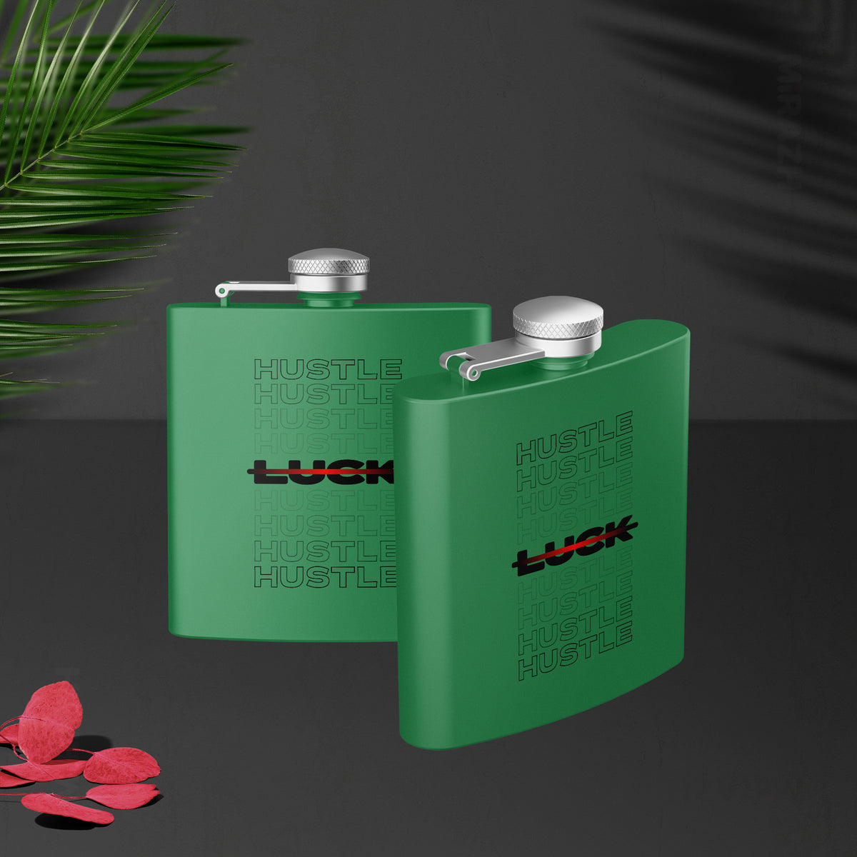 HustleOverLuck Hip Flasks 02 Green