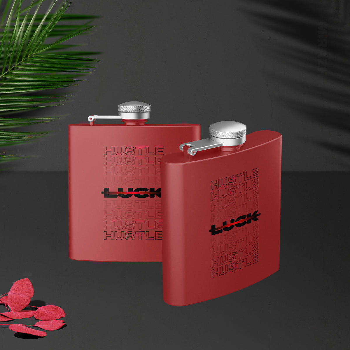 HustleOverLuck Hip Flasks 02 Red