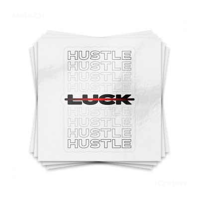 HustleOverLuck Kiss Cut Sticker 01 White