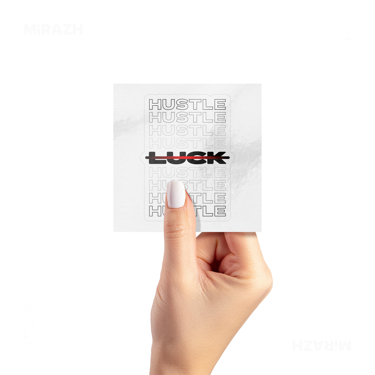 HustleOverLuck Kiss Cut Sticker 02 White