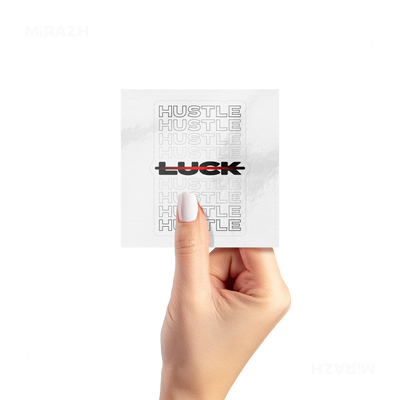 HustleOverLuck Kiss Cut Sticker 02 White