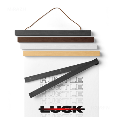 HustleOverLuck Magnetic Hanger Poster 02 Black Wood