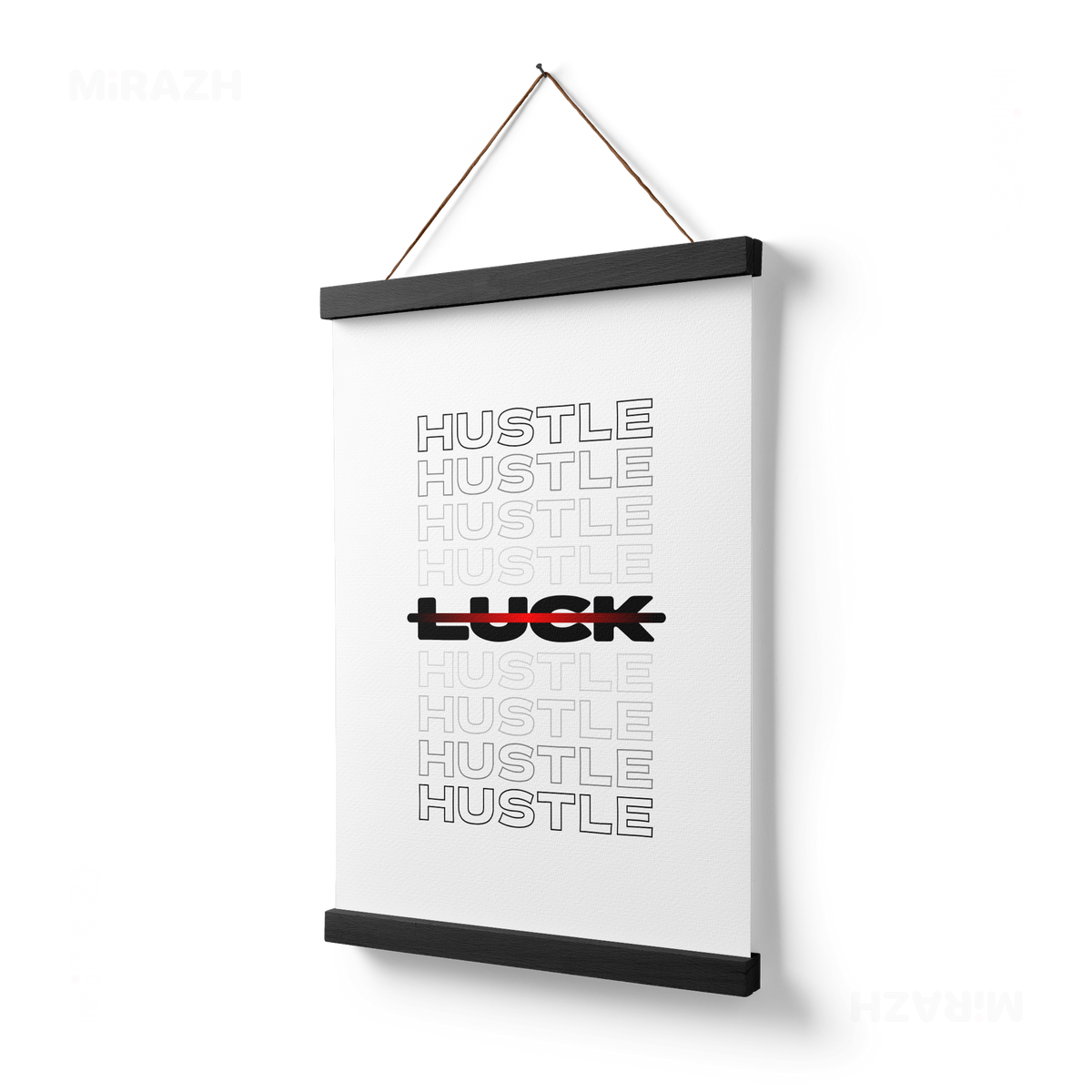 HustleOverLuck Magnetic Hanger Poster 03 Black Wood