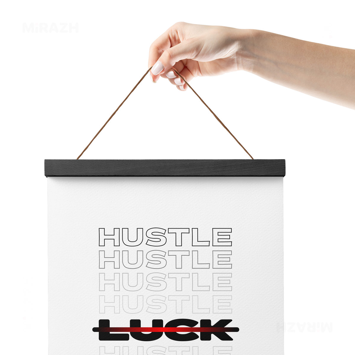 HustleOverLuck Magnetic Hanger Poster 05 Black Wood
