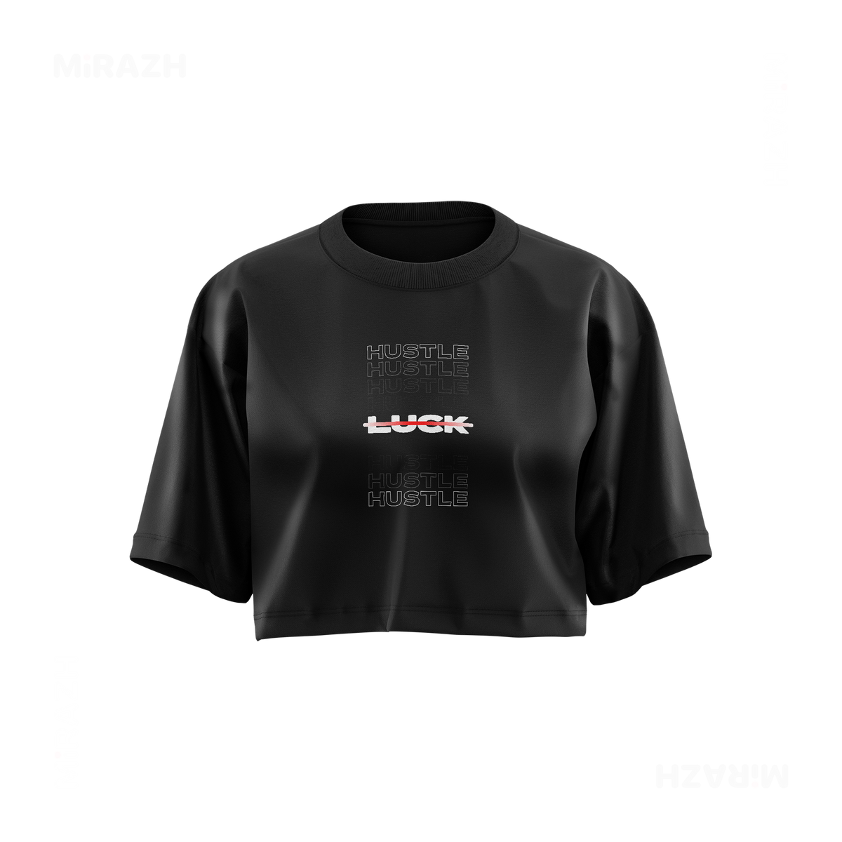 HustleOverLuck Over Sized Crop Top 01 Black