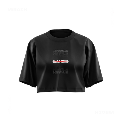 HustleOverLuck Over Sized Crop Top 01 Black