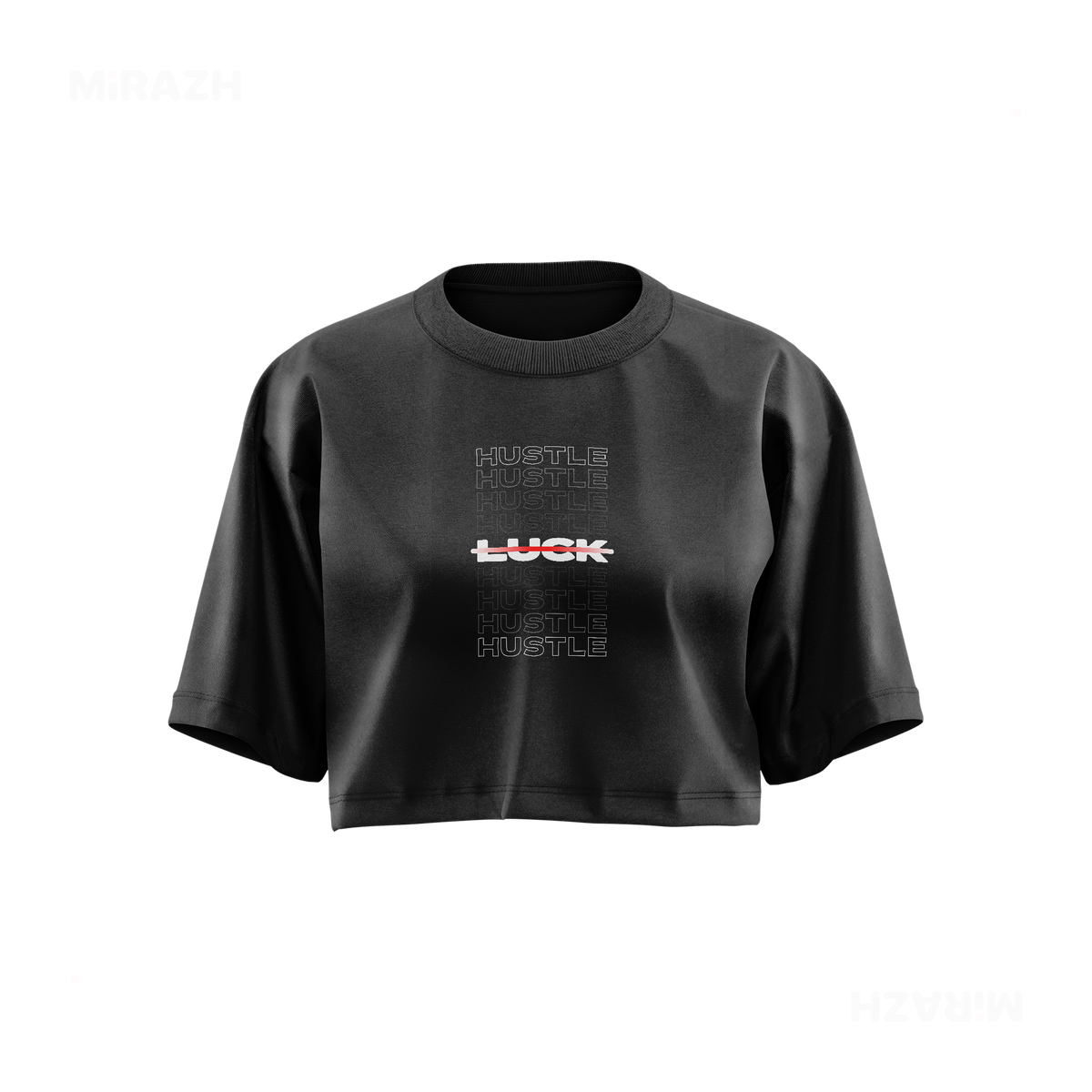 HustleOverLuck Over Sized Crop Top 01 Faded Black
